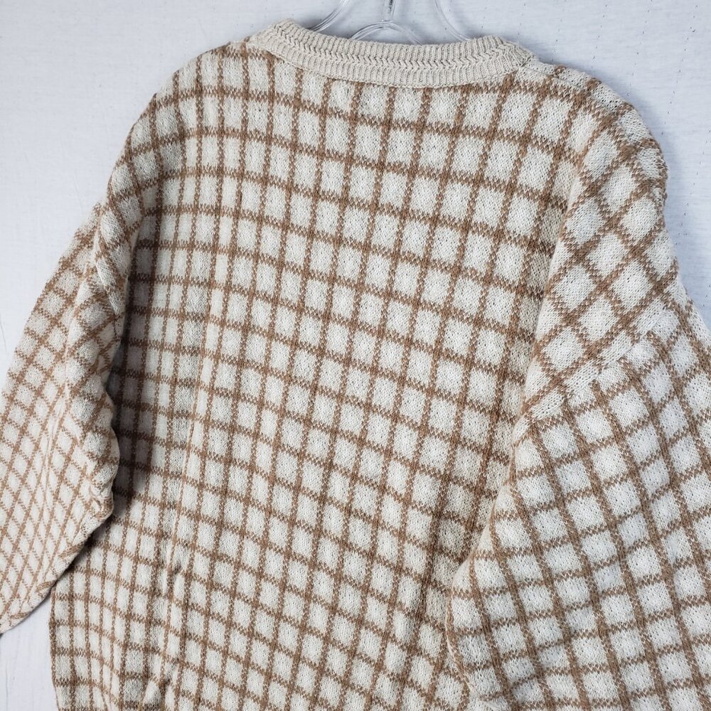 Vintage Brooks Brothers Plaid Dead Stock Cotton Linen Windowpane Sweater - Picture 11 of 12